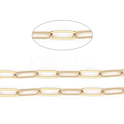 3.28 Feet Ion Plating(IP) 304 Stainless Steel Paperclip Chains X-STAS-K209-07G-1