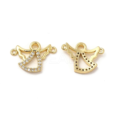 Brass Micro Pave Cubic Zirconia 2-Loop Pendants KK-E068-VB368-1