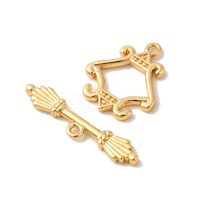Brass Toggle Clasps KK-P340-51G-1