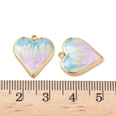 304 Stainless Steel Enamel Pendants STAS-U057-07G-B-1