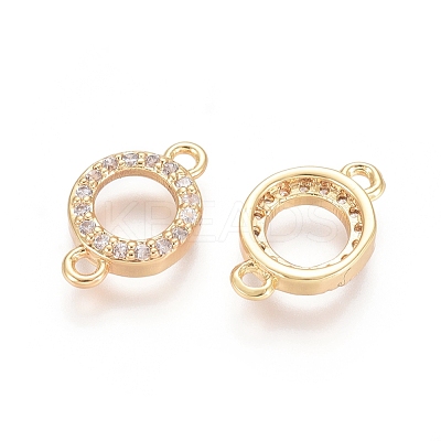 Brass Micro Pave Cubic Zirconia Links Connectors ZIRC-G161-29G-1