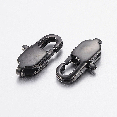 304 Stainless Steel Lobster Claw Clasps X-STAS-F148-16x8-08B-1