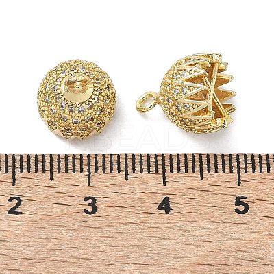 Brass Micro Pave Cubic Zirconia Charns KK-Z143-03G-02-1