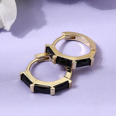 Brass Pave Cubic Zirconia Hoop Earrings EJEW-G471-09G-1