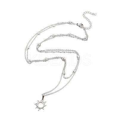 Stainless Steel Pendants Necklaces NJEW-U003-01H-P-1
