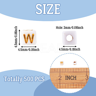 Opaque Acrylic Beads MACR-TAG0001-07W-1