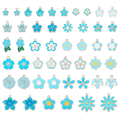 48Pcs 24 Styles Alloy Enamel Pendants ENAM-TA0004-14-1