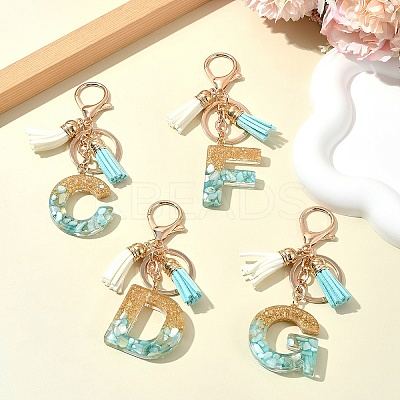 Transparent Epoxy Resin Pendant Keychains KEYC-FS00022-11-1