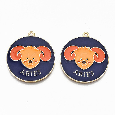 Alloy Enamel Pendants ENAM-S126-031C-RS-1