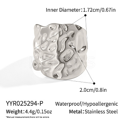 Vintage Wide Band 304 Stainless Steel Adjustable Cuff Rings for Women DC1658-2-1