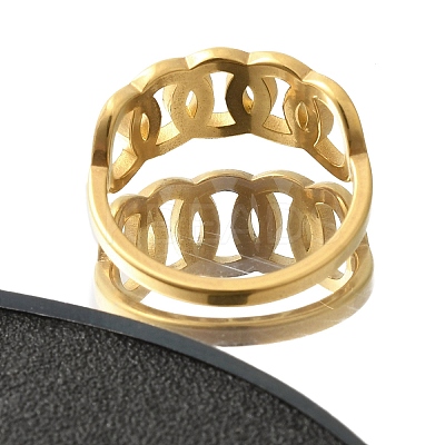 Hollow Ring 304 Stainless Steel Finger Ring for Women RJEW-L126-18B-G-1