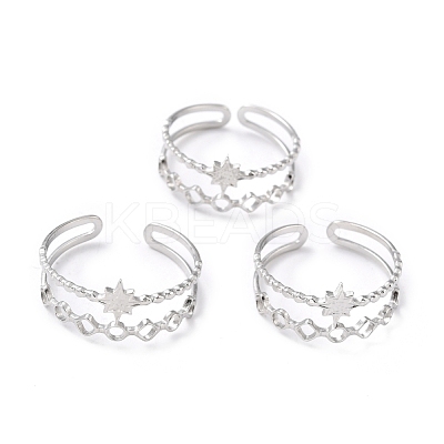 Tarnish Resistant 304 Stainless Steel Finger Rings RJEW-L102-26P-1