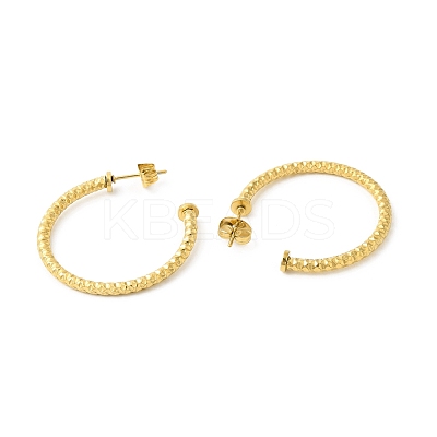 PVD Vacuum Plating 304 Stainless Steel Ring Stud Earrings X-EJEW-D057-01G-1