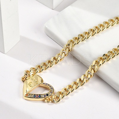 Brass Micro Pave Cubic Zirconia Link Bracelets LS-BJEW-M050-06G-02-1