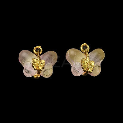 Light Gold Tone Alloy with Glass Charms LS-PALLOY-Q457-01G-03-1