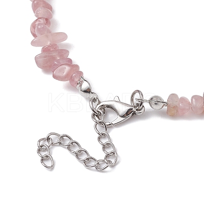 Natural Rose Quartz Chip Beaded Necklace NJEW-JN04615-13-1