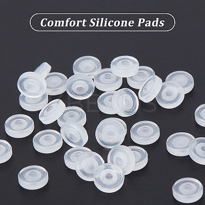100Pcs Comfort TPE Plastic Pads for Clip on Earrings FIND-SC0003-17-1