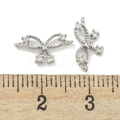 Brass Pave Clear Cubic Zirconia Connector Charms KK-Q820-41P-1