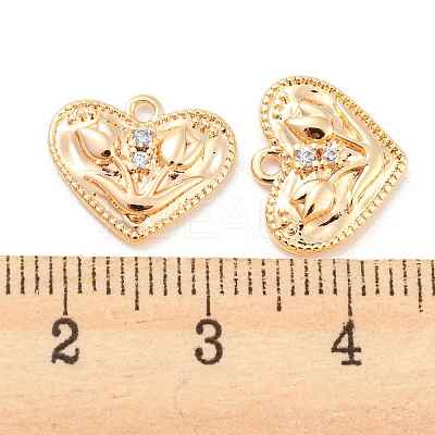 Brass Micro Pave Cubic Zirconia Pendants KK-E090-12G-1