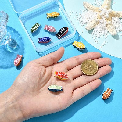 10Pcs 10 Colors Handmade Printed Porcelain Beads PORC-CJ0001-22-1