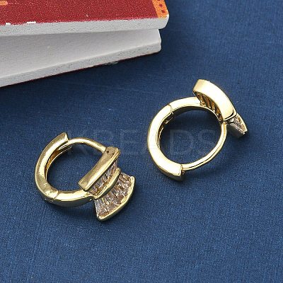 Brass Micro Pave Clear Cubic Zirconia Hoop Earrings EJEW-D323-02G-1