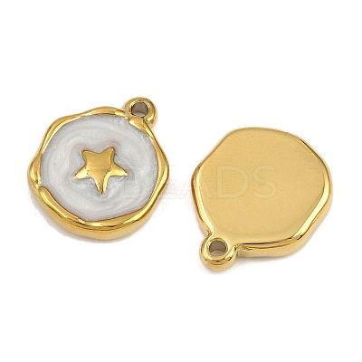 304 Stainless Steel with Enamel Pendants STAS-Z166-19G-01-1