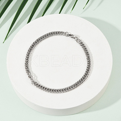 201 Stainless Steel Cuba Chian Bracelet for Men BJEW-B138-01P-1