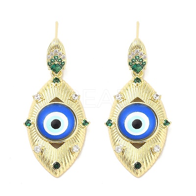 Rack Plating Brass Micro Pave Clear Cubic Zirconia Stud Earrings for Women EJEW-M260-23G-01-1