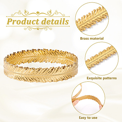 Leaf Brass Ribbon for Lamp Cover Decoration AJEW-WH0348-381B-1