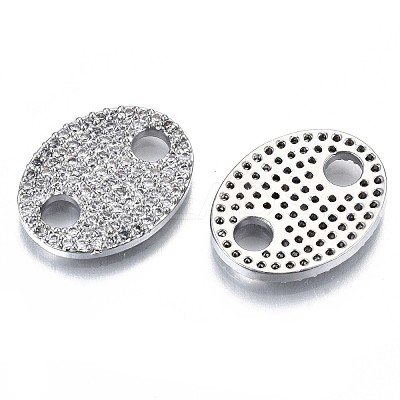 Brass Micro Pave Clear Cubic Zirconia Links Connectors KK-S061-87P-NR-1