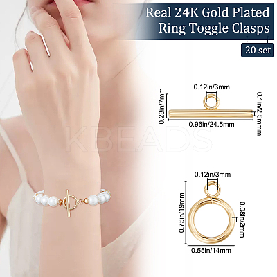 20Pcs 304 Stainless Steel Toggle Clasps STAS-BBC0003-13-1