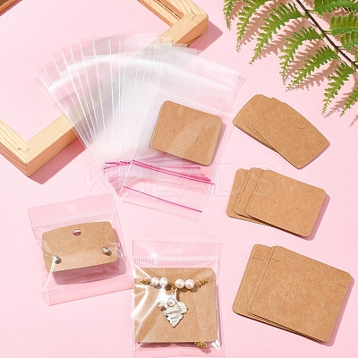 24Pcs 3 Styles Blank Kraft Paper Earring Display Cards CDIS-FS0001-10-1