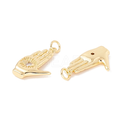 Brass Micro Pave Clear Cubic Zirconia Pendants ZIRC-P098-10G-1