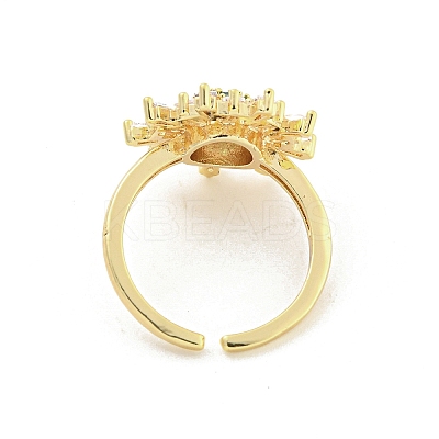 Brass Micro Pave Cubic Zirconia Cuff Rings RJEW-I103-039G-1