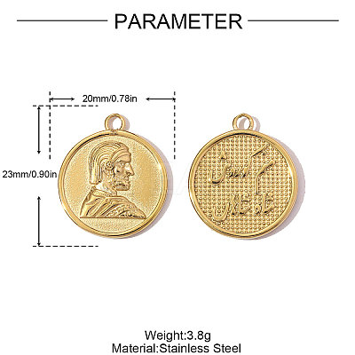 304 Stainless Steel Pendants STAS-OY008-39G-1