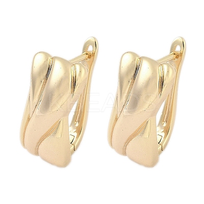 Rectangle Brass Hoop Earrings EJEW-D320-21G-1