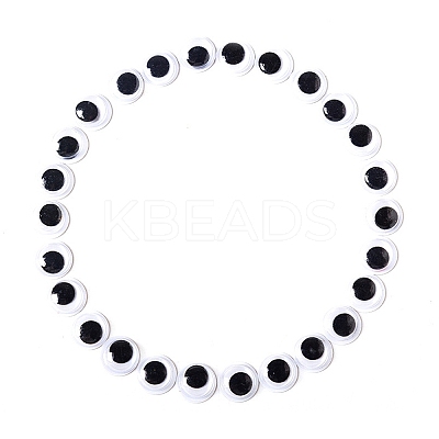 Black & White Plastic Wiggle Googly Eyes Cabochons LS-DOLL-PW0001-077C-1