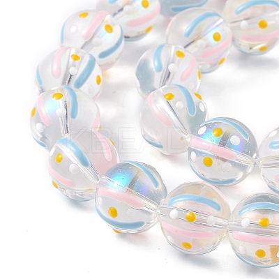 Transparent Glass Beads Strands LAMP-F029-01B-1