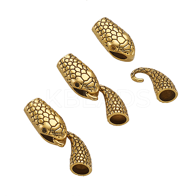 Tibetan Style Alloy Hook and Snake Head Clasps TIBE-TA0001-06AG-1