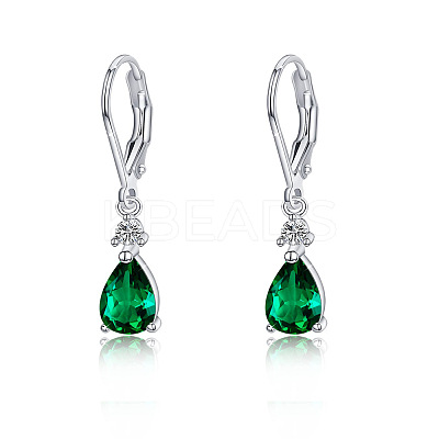 Brass Cubic Zirconia Dangle Earrings FS-WG32116-11-1