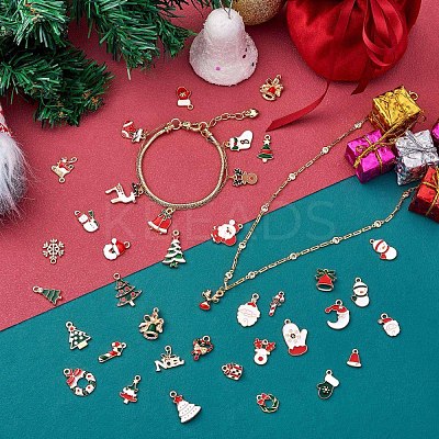 38Pcs Christmas Alloy Enamel Pendants JX266A-1
