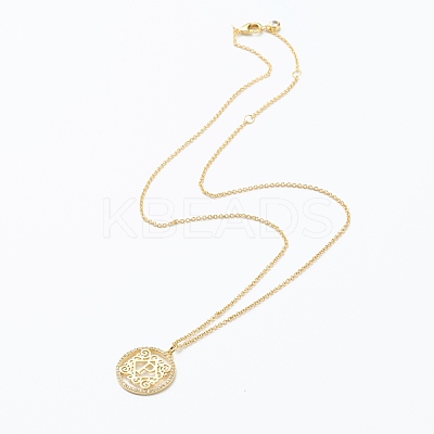 Brass Micro Pave Clear Cubic Zirconia Pendant Necklaces NJEW-J059-01P-1