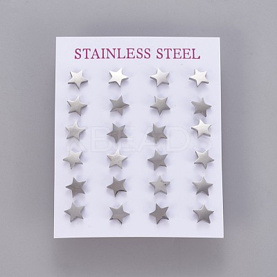 Tarnish Resistant 304 Stainless Steel Stud Earrings X-EJEW-F227-12P-1