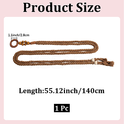 Handmade Weaving Cotton Waist Chain Belts for Women Ladies Dress AJEW-WH20017-73C-1