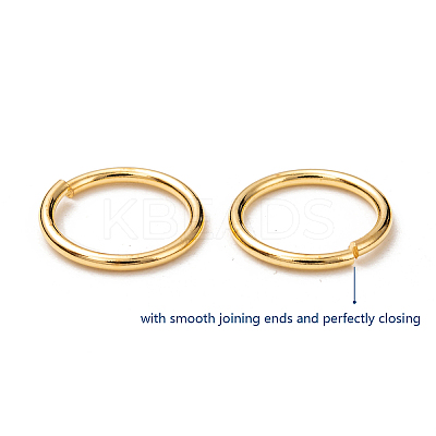 Brass Open Jump Rings KK-M165-10mm-01G-RS-1