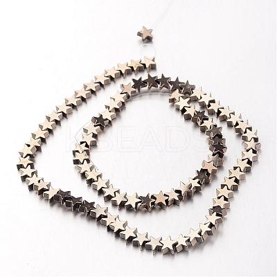Electroplate Non-magnetic Synthetic Hematite Bead Strands G-F300-24B-06-1