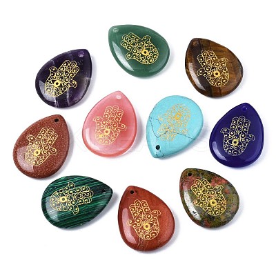 Natural & Synthetic Gemstone Pendants G-T122-73-1