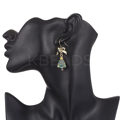 4 Pairs 4 Styles Christmas Theme Alloy Enamel Dangle Earrings EJEW-JE06562-1
