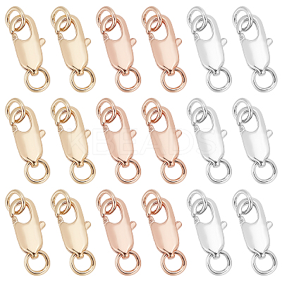 18Pcs 3 Colors Brass Lobster Claw Clasps KK-PH0002-99-1