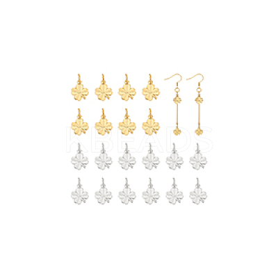 40Pcs 2 Colors Brass Charms KK-BC0014-04-1